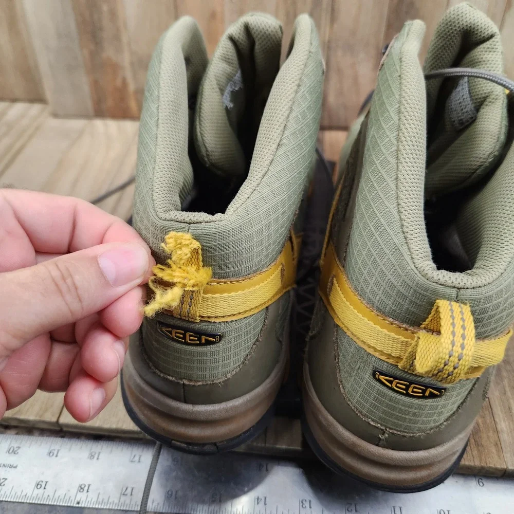 Keen Marshall Mid WP Mens 14 Waterproof Hiking Boots Olive Green Yellow 1009542